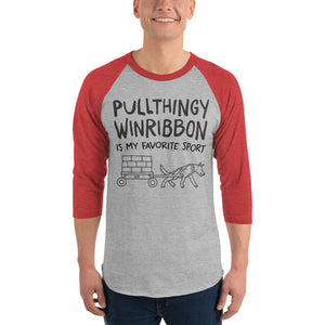 Open image in slideshow, 3/4 sleeve light raglan: pullthingy winribbon
