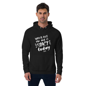Open image in slideshow, unisex eco raglan hoodie: spicy today (and every day)
