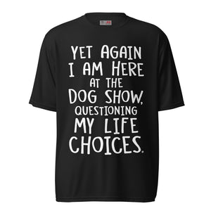 Open image in slideshow, unisex performance crew neck: life choices (dark colors)
