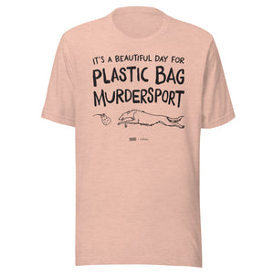 unisex t-shirt: plastic bag murdersport (borzoi version)