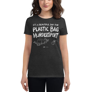 women's fitted t-shirt: plastic bag murdersport (sighthound)