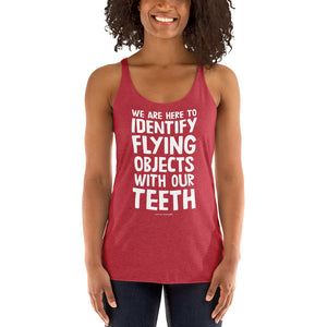women's racerback: identifying flying objects
