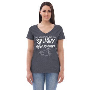 women's recycled v-neck: splashy mcsplashsport