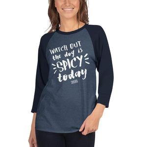 3/4 sleeve dark raglan - spicy today