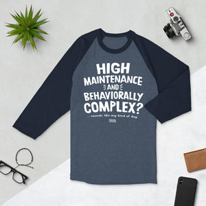 3/4 sleeve dark raglan - high maintenance