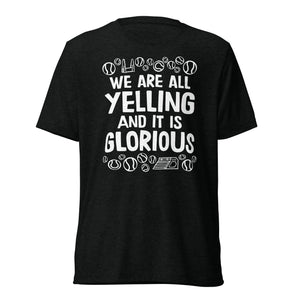 Open image in slideshow, unisex tri-blend tee: flyball = yelling
