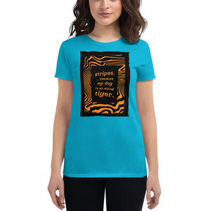 Open image in slideshow, women&#39;s fitted t-shirt: stripes
