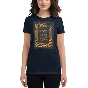 Open image in slideshow, women&#39;s fitted t-shirt: stripes
